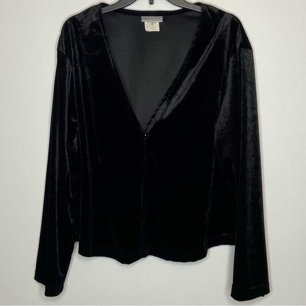 Premier Collection Plus Size 42 Velvet Cover Up Jacket